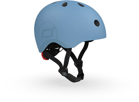 Scoot ride helmet – sporthelm – m l 55-59 cm – led achterlicht – magnetische sluiting – verstelbaar – steel m l