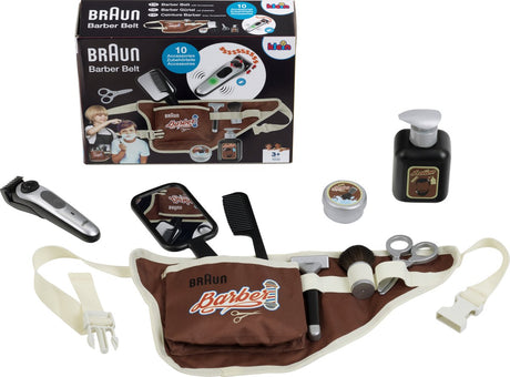Zestaw fryzjerski Klein Toys Braun - 15x8x15 cm - grzebień, lusterko, nożyczki, pędzel do golenia i brzytwa - wielokolorowy