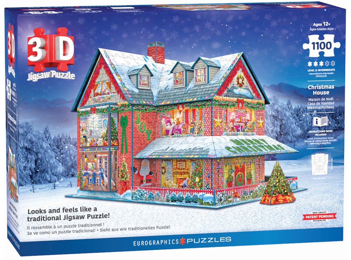 Eurographics - Domek Bożonarodzeniowy - 1100 elementów - Puzzle 3D Świąteczne