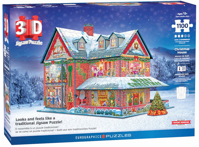 Eurographics - Domek Bożonarodzeniowy - 1100 elementów - Puzzle 3D Świąteczne
