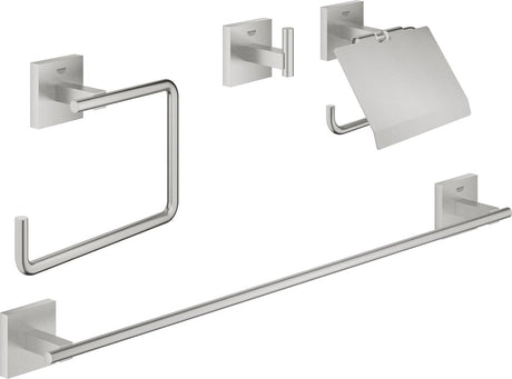 Zestaw akcesoriów do kostki startowej Grohe 4 w 1 - super stal (wygląd stali nierdzewnej) 41115dc0