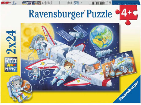Puzzle Ravensburger zwierzęta w kosmosie - układanka - 2x24 elementy