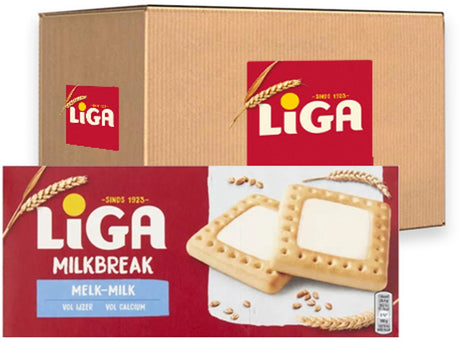Liga milkbreak ciasteczka mleczne - pudełko 12 x 245g - ciasteczka - ciasteczka do podróży, pracy i biura