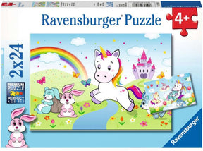 Puzzle Ravensburger bajkowy jednorożec - 2x24 elementy - puzzle dla dzieci