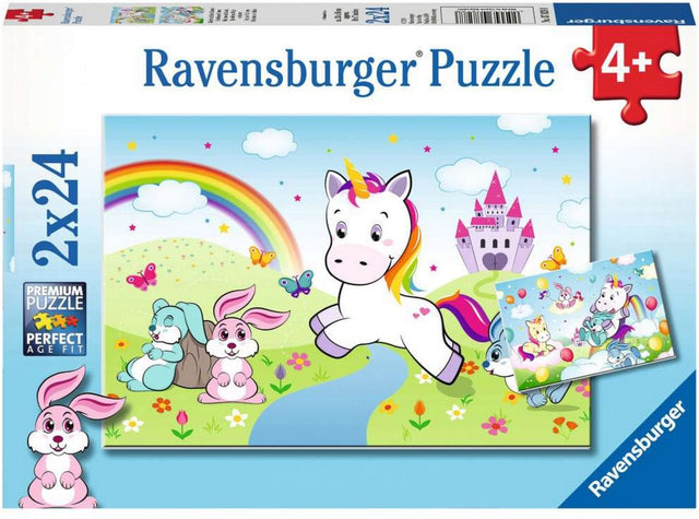Puzzle Ravensburger bajkowy jednorożec - 2x24 elementy - puzzle dla dzieci
