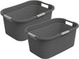 Rotho country wasmand - set van 2 - 40 ltr - antraciet