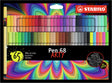 Stabilo Pen 68 - Felt -Tip Pen - Arty - Set z 65 sztukami
