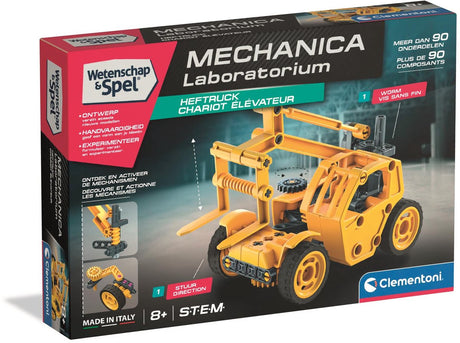 Nauka i gry Clementoni - zestaw do budowania laboratorium mechaniki, 120 elementów.