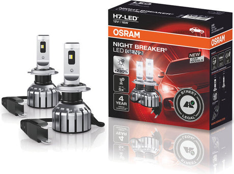 Zestaw reflektorów LED Osram H7 12 V Night Breaker LED Gen2 Zatwierdzony przez ECE