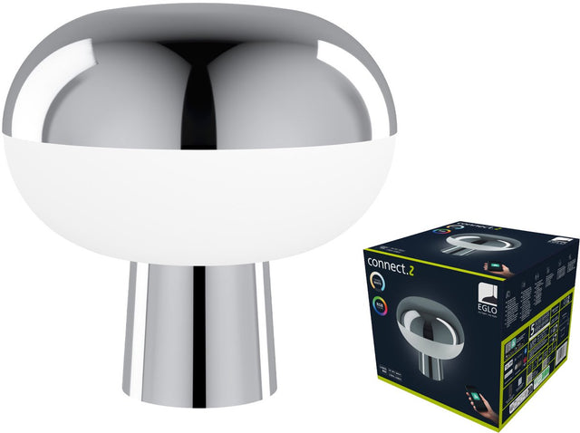 Eglo marini-z tafellamp - 22 cm - chroom wit - instelbaar rgb wit licht - dimbaar - zigbee