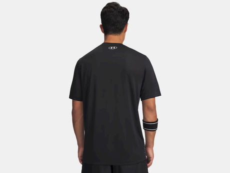 Under armour ua tech play short sleeve-blk heren sportshirt - zwart wit xl