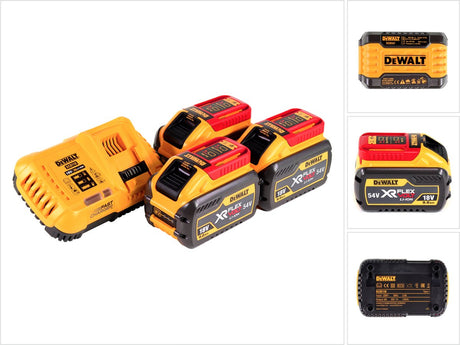 Seria Dewalt flexvolt - zestaw akumulatorów i ładowarek - 54v 18v - 9,0ah - szybkie ładowanie