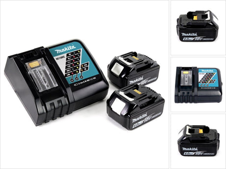 Zestaw zasilający Makita li 18v - 2x akumulatory bl1860b 6.0ah + szybka ładowarka dc18rc