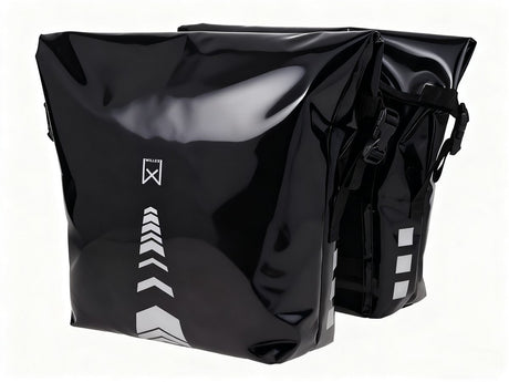 Willex dubbele fietstas - sportief - zwart - 34l