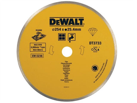 Dewalt dt3733-xj - brzeszczot diamentowy - 250mm - cięcie na mokro - do płytek