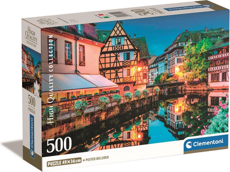 Clementoni - puzzle - 500 elementów - stare miasto w Strasburgu - puzzle dla dorosłych - kolekcja wysokiej jakości