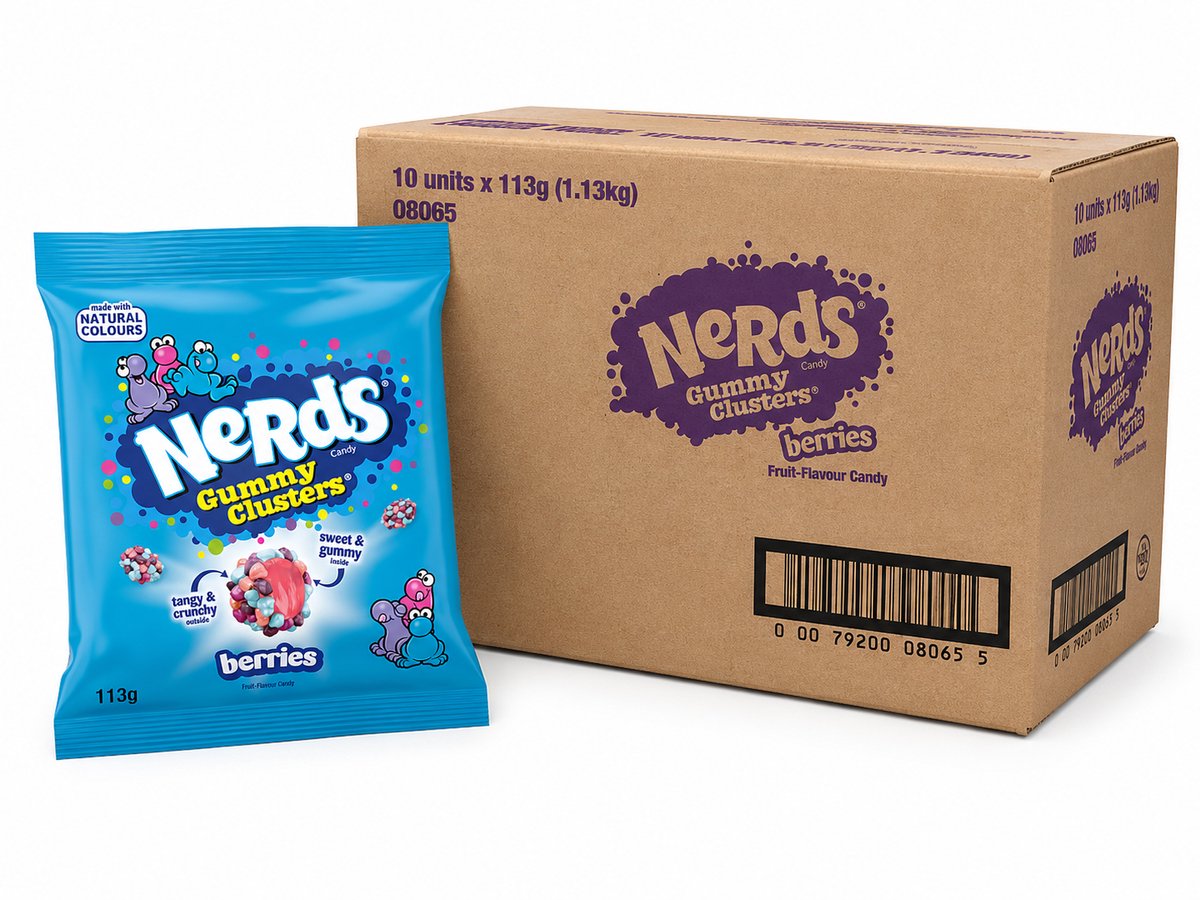 Nerds torebka żelków z jagodami (10x 113 gr)