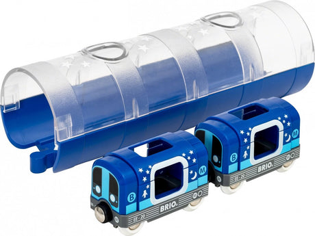Pociąg i tunel metra Brio - świecące w ciemności - 3+ lata - 33970