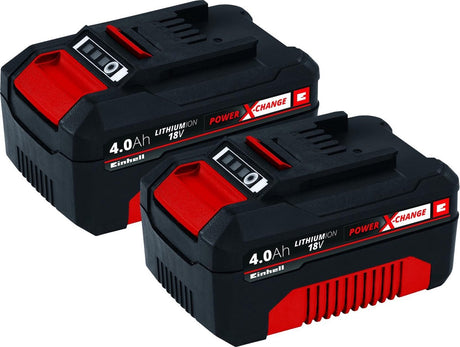 Akumulator Einhell twinpack 4,0 ah - power x-change - 18 v litowo-jonowy - 2x akumulator 4,0 ah - max. moc: 900 w - aktywny system zarządzania baterią
