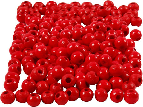 Creativ Company Wooden Beads Red, 150st.