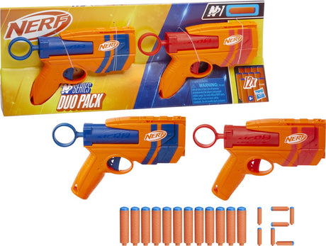 Zestaw podwójnych zabawkowych blasterów Nerf serii n, w tym 12 strzałek n1