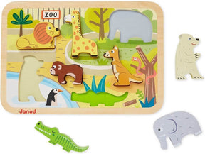 Janod - grube puzzle - zwierzęta z zoo