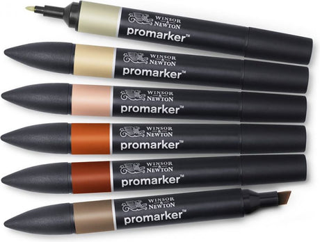 Promarkery Winsor Newton - zestaw długopisów - odcienie ziemi - 6 sztuk
