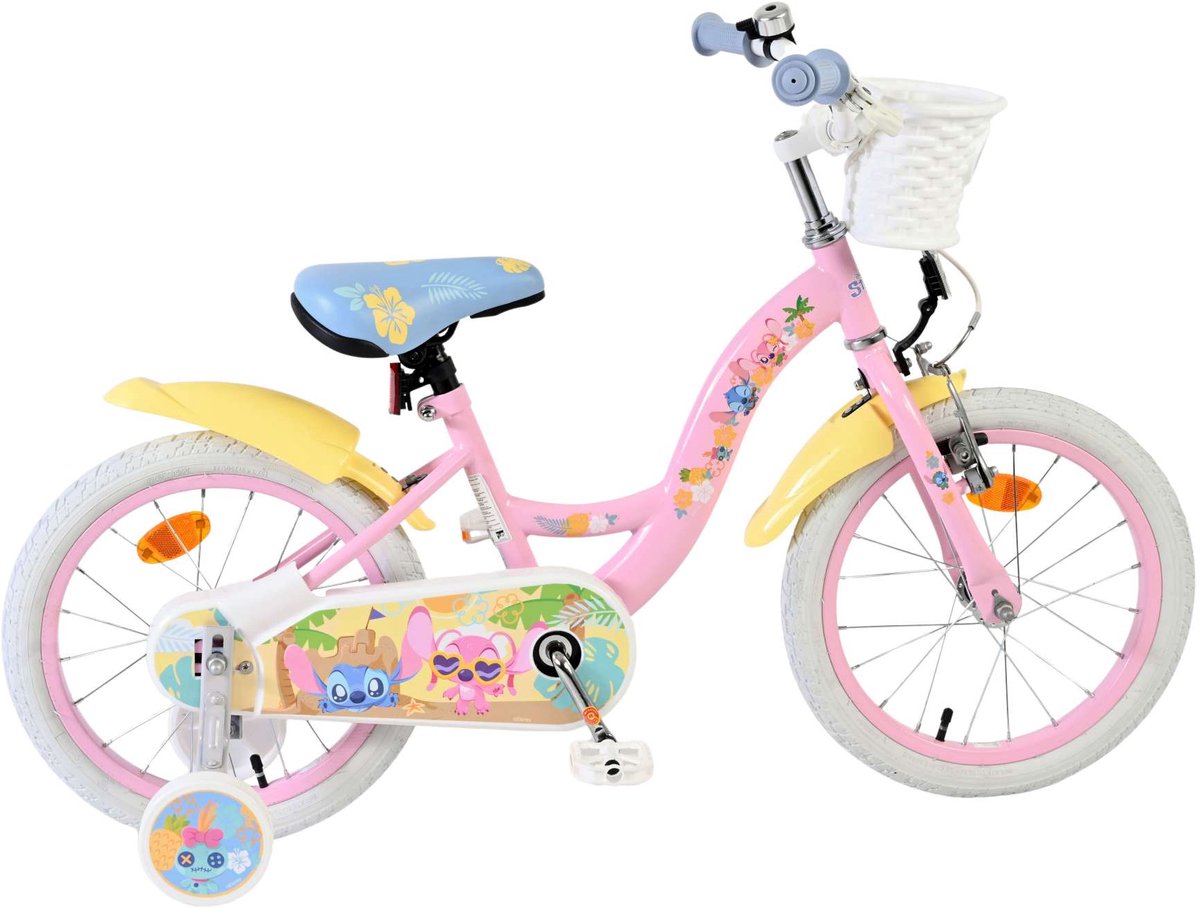 Disney Stitch Dziecięce rower - dziewczyny - 16 cali - Cream Coral Blue