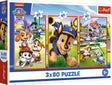 Puzzle Trefl Psi Patrol 3x80 elementów FSC mix 70% - puzzle dla dzieci.
