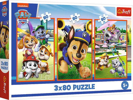 Puzzle Trefl Psi Patrol 3x80 elementów FSC mix 70% - puzzle dla dzieci.