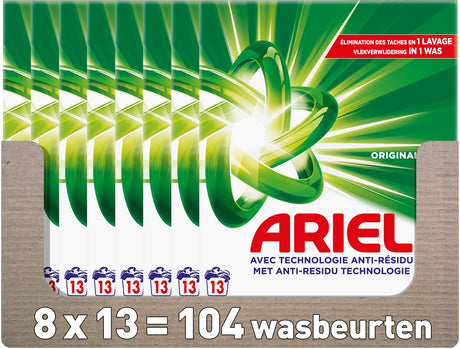 Oryginalny szybkorozpuszczalny proszek do prania Ariel - 8 x 13 prań - 8 x 715 gramów