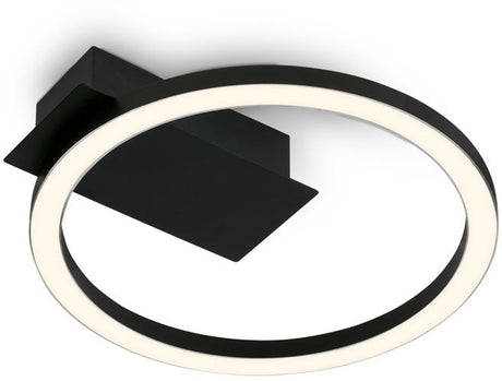 B.k.licht - lampa sufitowa LED ring - lampa sufitowa czarna - ø21cm - ciepłe białe światło 3000 k - 5w - 500lm