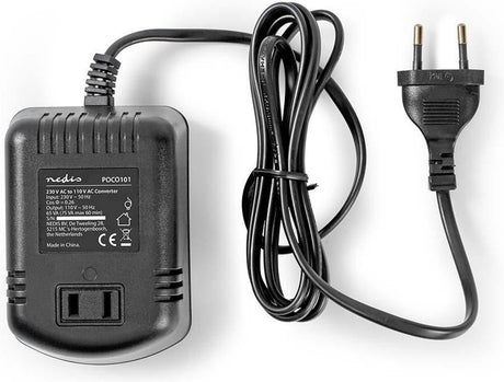 Przetwornica napięcia Nedis 65w – 230v na 110v – wtyczka Euro – nieuziemiona – na wtyczkę amerykańską