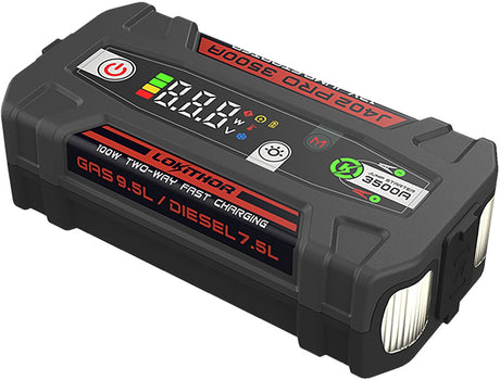 Urządzenie do uruchamiania awaryjnego Lokithor j402 pro - 12v 3500a - power bank 100w - latarka LED - rozruch samochodu