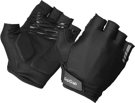 Gripgrab - wyściełane letnie rękawiczki rowerowe Ride z krótkimi palcami i wyściółką - unisex - czarne