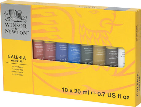 Zestaw tubek do farb akrylowych Winsor Newton Galeria 10 x 20 ml