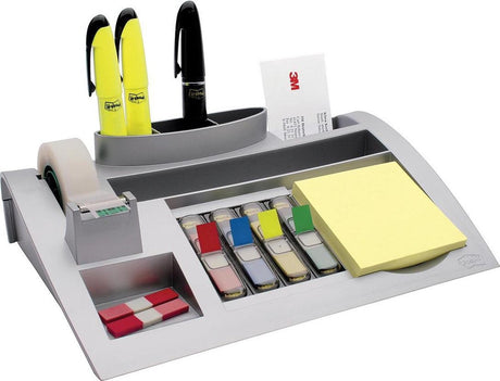Organizer na biurko Post-it c50 337x240x95mm srebrnoszary + notatki, indeks, magiczna taśma