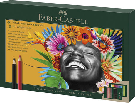 Zestaw do rysowania Faber-Castell - polichromowany i matowy grafit pitt - 50 szt. - fc-210054
