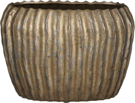 Mica decorations noma bloempot - 28x28x19 cm - keramiek - brons