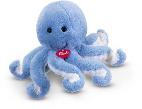 Trudi - sealife knuffel octopus 24 cm - handgemaakt in italie - zacht pluche - knuffeldier voor jongens en meisjes - blauw - 11x24x11 cm maat s