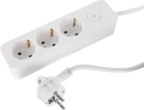 Gniazdo Q-link - 3-kierunkowe - z wyłącznikiem - płaskie - 3 x 1,5 mm� - 1,5 m - PVC - białe