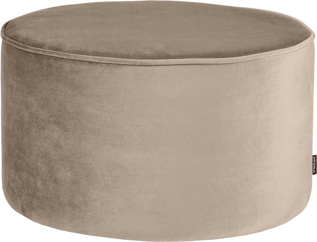 Pufa niska Woood Sara - aksamit - khaki - 60x36x60