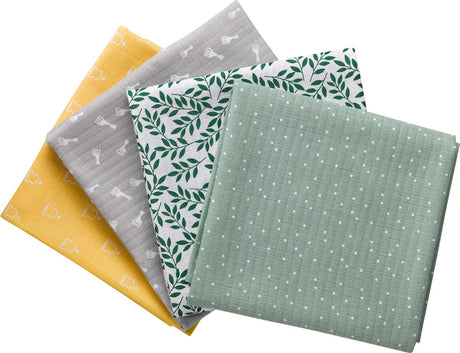 Sophie la girafe sophie de giraf hydrofiele doeken - kleurrijk - te gebruiken als handdoek, spuugdoek of deken - duurzame hydrofiele doek - 70 x 70 cm - 4 stuks