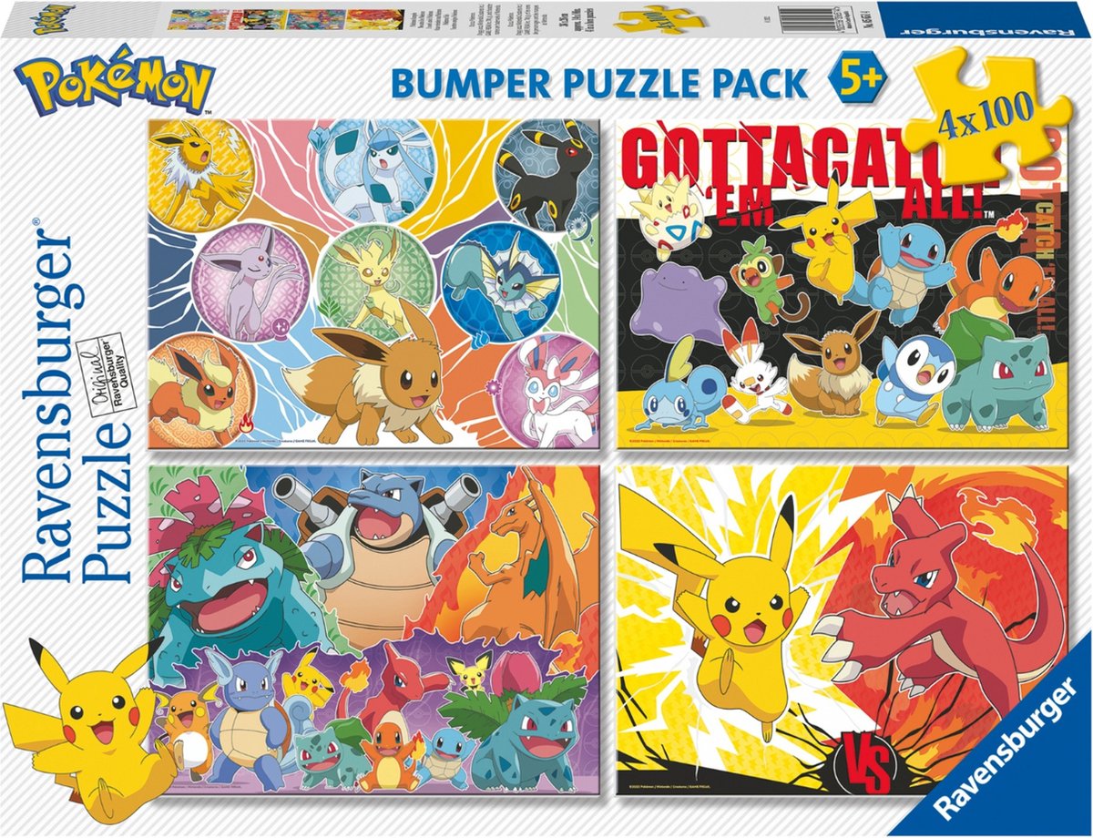 Ravensburger - puzzle pokémon 4 w 1 - 100 elementów (6036514)