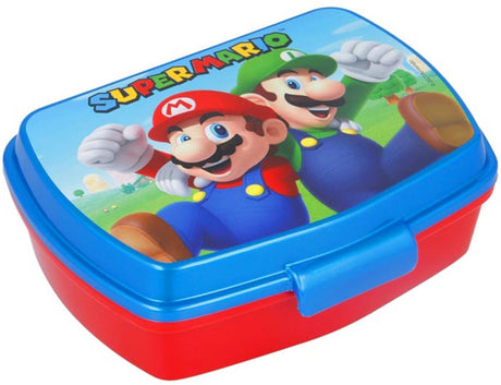 Pudełko na lunch Marvel Super Mario plastikowe czerwono-niebieskie (17 x 5,6 x 13,3 cm)