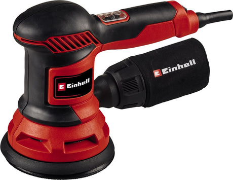 Elektryczna szlifierka mimośrodowa Einhell tc-rs 425 e - 425 w - powierzchnia szlifowania: ø 125 mm - elektroniczna kontrola prędkości - w zestawie. 3x arkusze ścierne