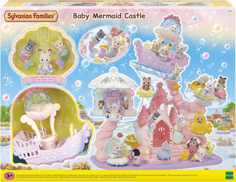 Sylvanian rodziny 5701 Zamek małej syreny — w tym 3 figurki do zabawy dla dzieci