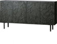 Woood counter dressoir - hout - zwart - 83x160x40