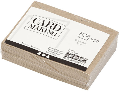 Firma Creativ https: www.cchobby.nl koperta-z recyklingu-rozmiar-koperta-7-8x11-5-cm-120-gr-natural-50-piece-1-box