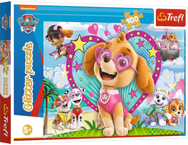 Puzzle Trefl Paw Patrol brokatowe - 100 elementów - od 5 lat